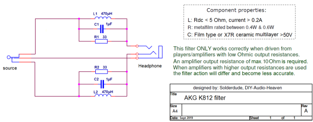 K812 filter schematic