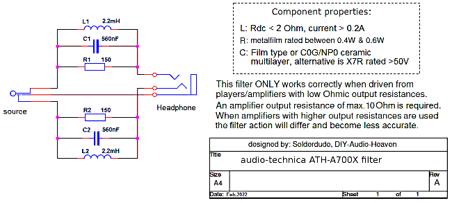 ATH-A700X filter schematic-kl