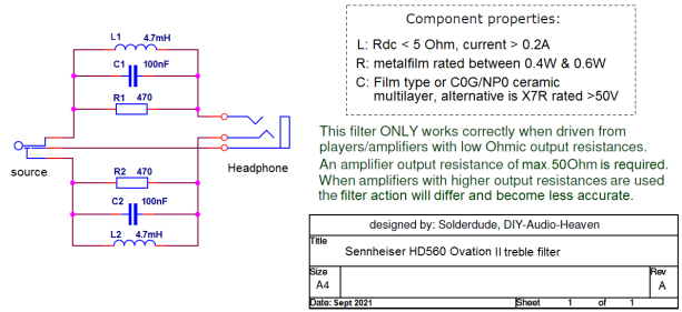 HD560 Ovation II filter schematic